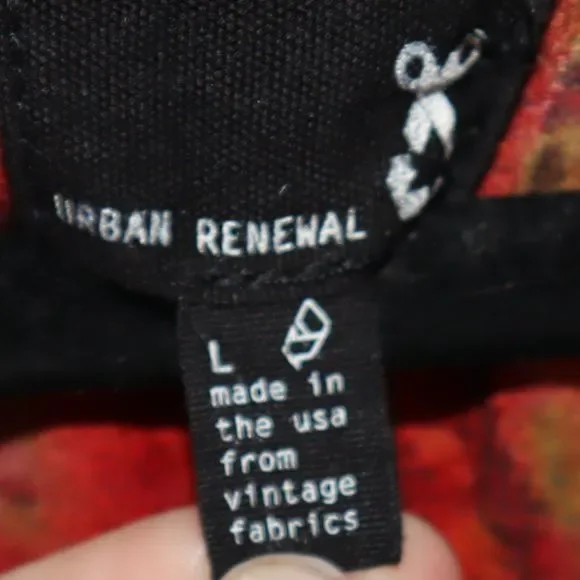 Urban Renewal Outfitters Orange/Multi-Color Short Sleeve Dress Women's Size L - Picture 5 of 6